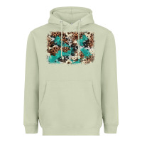 Matcha Cowhide Turquoise Glitter Heavyweight Hoodie - FaDigitalArtStudio