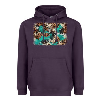 Plum Cowhide Turquoise Glitter Heavyweight Hoodie - FaDigitalArtStudio