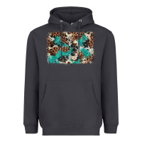 Smoke Cowhide Turquoise Glitter Heavyweight Hoodie - FaDigitalArtStudio