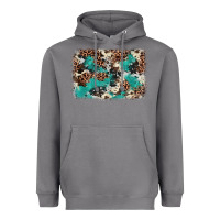 Storm Cowhide Turquoise Glitter Heavyweight Hoodie - FaDigitalArtStudio