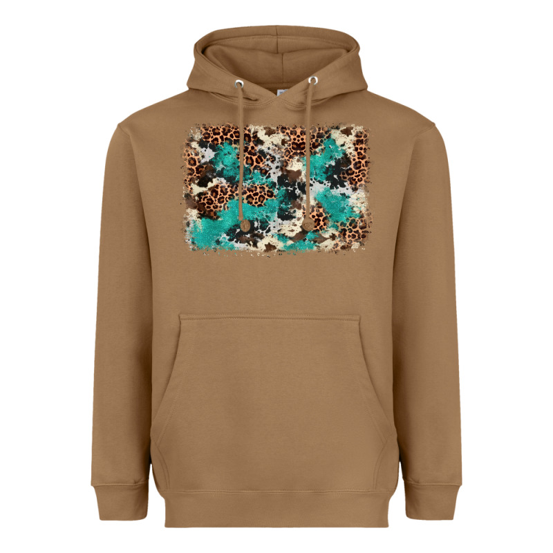 Cowhide Turquoise Glitter Heavyweight Hoodie by FaDigitalArtStudio | Teevron