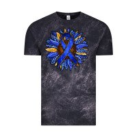 Cloud Black Colon Cancer Awareness sunflower Vintage Tee - RanaPortraitStore