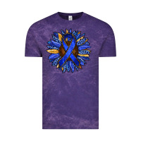 Cloud Purple Colon Cancer Awareness sunflower Vintage Tee - RanaPortraitStore