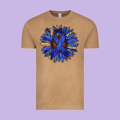 Colon Cancer Awareness Sunflower Vintage Tee Designed By Ranaportraitstore