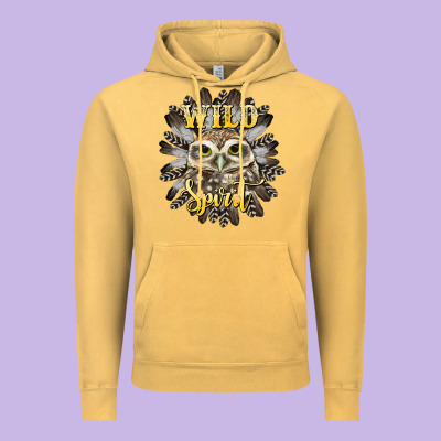 Wild Spirit Owl Vintage Hoodie Designed By Barkaloodesign
