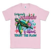 Bubblegum Pink everyone's journey is different trust the flow Classic Tee - Artiststas