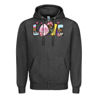 Charcoal Heather Easter Day Love Easter Zipper Hoodie - OliviaCreatesArt