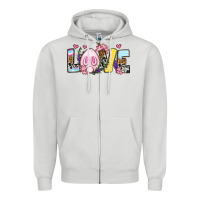 Dove Grey Easter Day Love Easter Zipper Hoodie - OliviaCreatesArt
