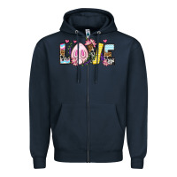 Navy Easter Day Love Easter Zipper Hoodie - OliviaCreatesArt