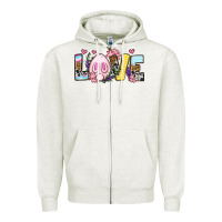 Oatmeal Heather Easter Day Love Easter Zipper Hoodie - OliviaCreatesArt