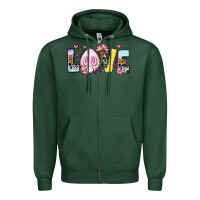 Sports Green Easter Day Love Easter Zipper Hoodie - OliviaCreatesArt