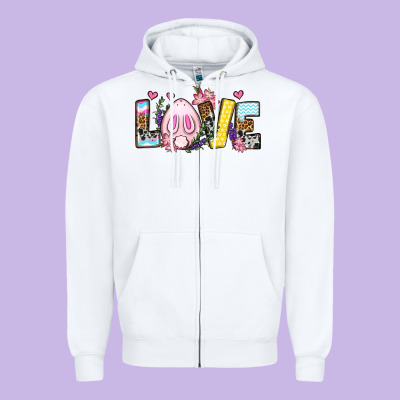 Easter Day Love Easter Zipper Hoodie Designed By Oliviacreatesart