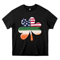 Black st patricks day shamrock american flag Heavy Core Tee - MaliasSmallBusiness