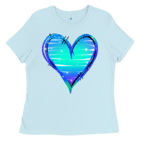 Baby Blue Mermaid Heart Ladies Tee - Jasminsmagicworld