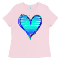 Bubblegum Pink Mermaid Heart Ladies Tee - Jasminsmagicworld