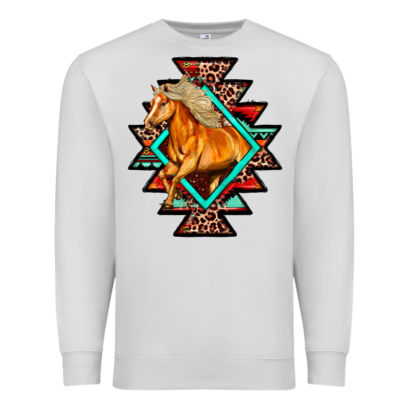 Aztec Symbol With Horse Premium Sweatshirt by FaDigitalArtStudio | Teevron