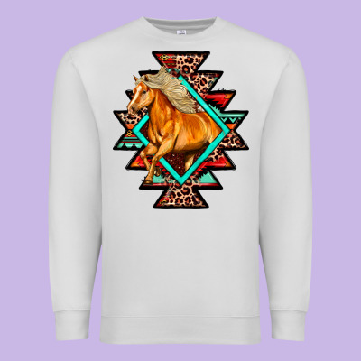 Aztec Symbol With Horse Premium Sweatshirt Designed By Fadigitalartstudio