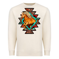 Sandshell Aztec Symbol With Horse Premium Sweatshirt - FaDigitalArtStudio