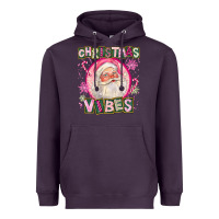Plum Pink Christmas Vibes Santa Heavyweight Hoodie - FaDigitalArtStudio