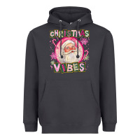 Smoke Pink Christmas Vibes Santa Heavyweight Hoodie - FaDigitalArtStudio