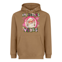 Toasted Coconut Pink Christmas Vibes Santa Heavyweight Hoodie - FaDigitalArtStudio