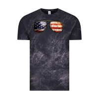 Cloud Black amerıcan flag glasses Vintage Tee - BarkalooDesign