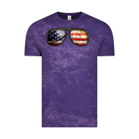 Cloud Purple amerıcan flag glasses Vintage Tee - BarkalooDesign