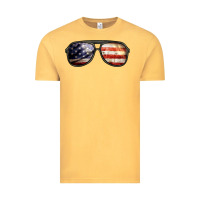 Vintage Mustard amerıcan flag glasses Vintage Tee - BarkalooDesign