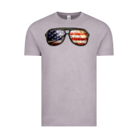 Vintage Zinc amerıcan flag glasses Vintage Tee - BarkalooDesign