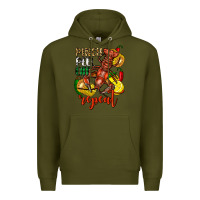 Army Green Pinch peel eat repeat crawfish Premium Hoodie - FaDigitalArtStudio