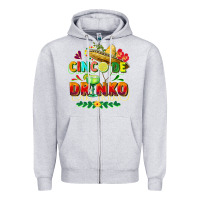 Heather Grey Cinco de drinko Zipper Hoodie - FaDigitalArtStudio