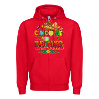 Red Cinco de drinko Zipper Hoodie - FaDigitalArtStudio