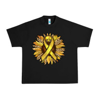 Black Child Cancer Awareness Sunflower Urban Heavy Tee - RanaPortraitStore