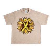 French Oak Child Cancer Awareness Sunflower Urban Heavy Tee - RanaPortraitStore