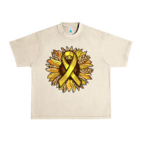 Sandshell Child Cancer Awareness Sunflower Urban Heavy Tee - RanaPortraitStore