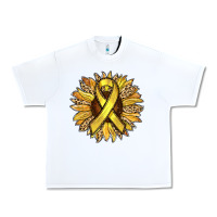 White Child Cancer Awareness Sunflower Urban Heavy Tee - RanaPortraitStore