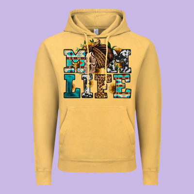 Western Momlife Skull With Bandana Vintage Hoodie Designed By Jasminsmagicworld