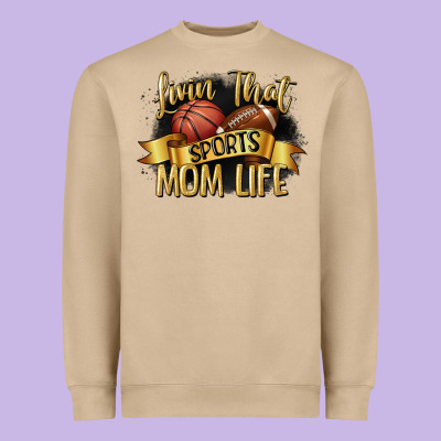 Livin That Sports Mom Life Heavyweight Sweatshirt Designed By Cowgirlartshop