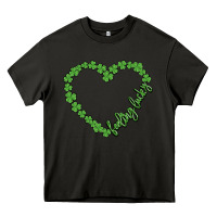 Asphalt shamrock heart felling lucky Heavy Core Tee - MaliasSmallBusiness