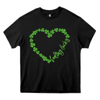 Black shamrock heart felling lucky Heavy Core Tee - MaliasSmallBusiness