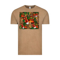 Vintage Coffee Christmas Santa Claus peace hand Vintage Tee - Jasminsmagicworld
