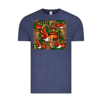 Vintage Denim Christmas Santa Claus peace hand Vintage Tee - Jasminsmagicworld