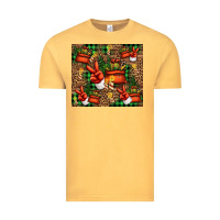 Vintage Mustard Christmas Santa Claus peace hand Vintage Tee - Jasminsmagicworld