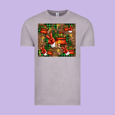 Christmas Santa Claus Peace Hand Vintage Tee Designed By Jasminsmagicworld