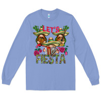Colony Blue Let's Fiesta with gnomes Long Sleeve Tee - NancyCooperArtShop