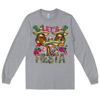 Heather Grey Let's Fiesta with gnomes Long Sleeve Tee - NancyCooperArtShop