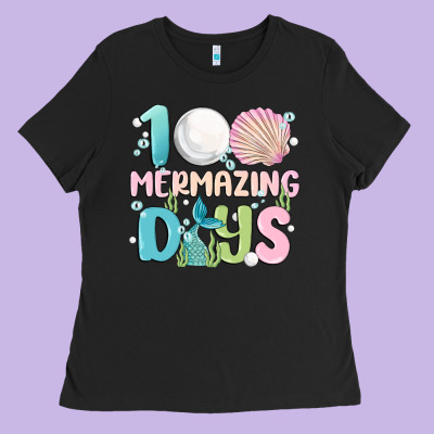 100 Mermazing Days Ladies Tee Designed By Maliassmallbusiness