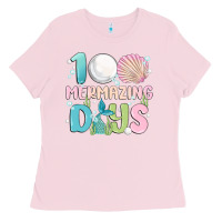 Bubblegum Pink 100 mermazing days Ladies Tee - MaliasSmallBusiness
