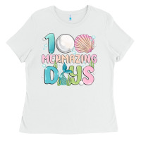 White 100 mermazing days Ladies Tee - MaliasSmallBusiness