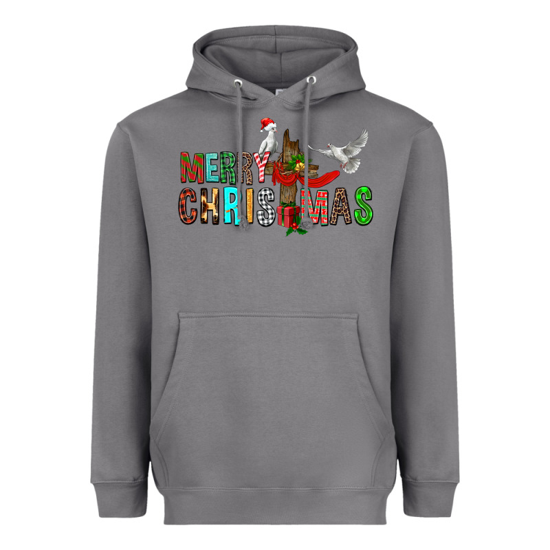 Merry Christmas Cross Heavyweight Hoodie by FaDigitalArtStudio | Teevron